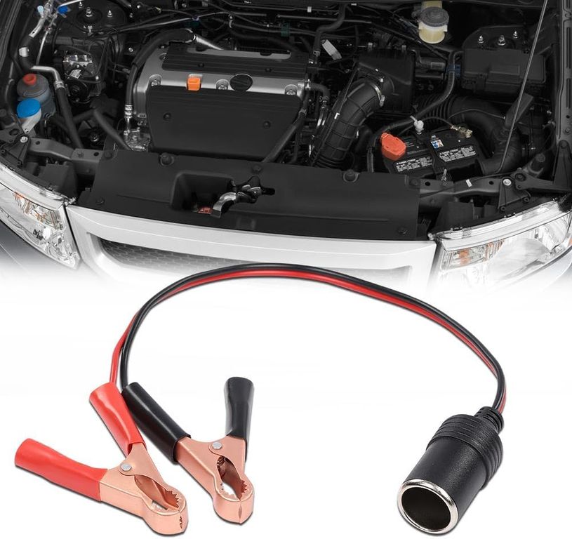 Pack x2 Adaptador de Batería de 12V a Pinza de Cocodrilo