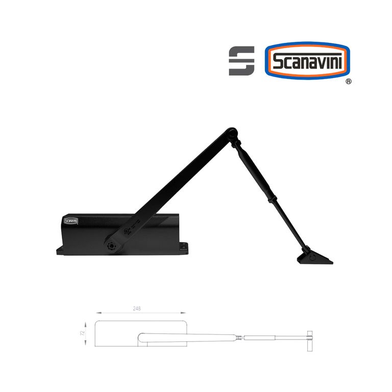Brazo Hidráulico DT536F-K negro Puertas de 40 a 150 kg.