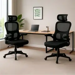 KOMSUM - Pack x2 Sillas Ergonómicas de Oficina Gerencial Komsum Turin Negro