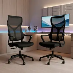 DREIZT - Pack x2 Silla Gamer Lyon Mesh Negro