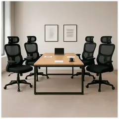 KOMSUM - Juego de 4 Sillas Ergonómicas de Oficina Gerencial Komsum Turin Negro