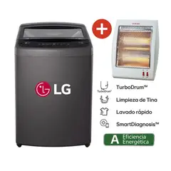 LG - Lavadora WT19BVTB 19 Kg Turbodrum Carga Superior Negro Claro LG+CALEFACTOR