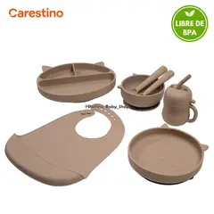 CARESTINO - Set Alimentación para Bebé -GATITO- Greige