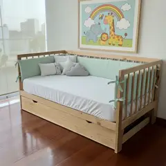 GENERICO - Protectores  Parachoques de cama cuna Montessori 1.5 plazas