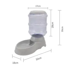 GENERICO - Comedero con Dispensador para Mascotas Gran Capacidad Gris
