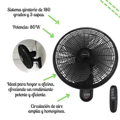 BOSSKO - Ventilador De Pared 16" con Control Remoto BK-8210PD