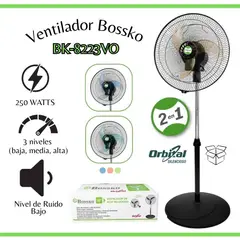 BOSSKO - Ventilador Bossko Orbital 16" 2en1 5 helices Acrilicos BK-8223VO