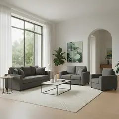 GENERICO - Juego de Sala Reims 3-2-1 + Banqueta de Regalo