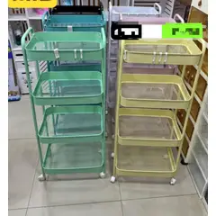 GENERICO - CARRITO ORGANIZADOR MULTIUSO 4 NIVELES METAL AMARILLO