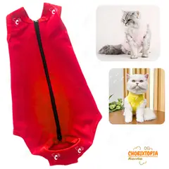 GENERICO - FAJA POST OPERATORIA MASCOTA-PERRA-GATA TALLA L-ROJA