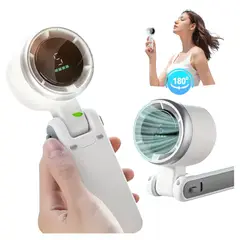 GENERICO - Ventilador Portátil Recargable Alta Velocidad Pantalla LED 5 Niveles