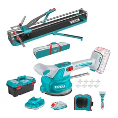 TOTAL TOOLS - Cortador de Mayolica 60cm Pesada + Ventosa Vibradora 50kg 20v Total