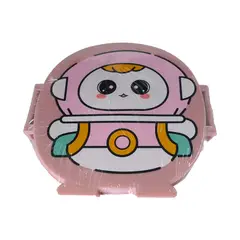 GENERICO - Taper 3 compartimentos con tapa y cubiertos Palo Rosa