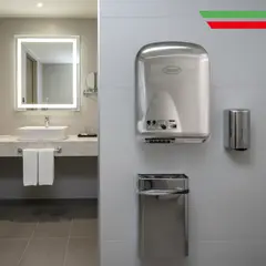 ALFANO - Secador de Manos de Acero Inoxidable Silver 1.65 kW HD-BRUSHED