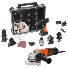 BLACK+DECKER - Taladro Atornillador 3/8″ + Esmeril Angular 4 1/2″ 650W BLACK+DECKER
