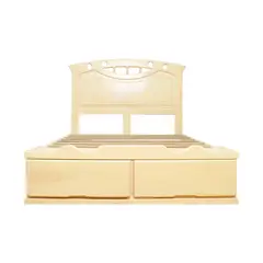 MUEBLES MACRUMO - Cama con Sabanera modelo Sonrisa Torneada - acabado natural - 15plz