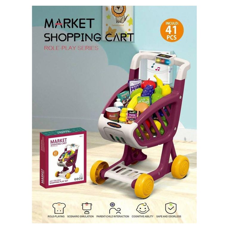 Carrito para Compras Infantil Juego Educativo con Accesorios