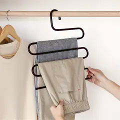 GENERICO - Colgador De Pantalones, Toallas De Acero De 5 Niveles - Marrón