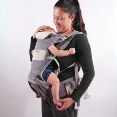 LA SONAJA - CANGURO ERGONÓMICO CON ASIENTO BEBÉ GRIS