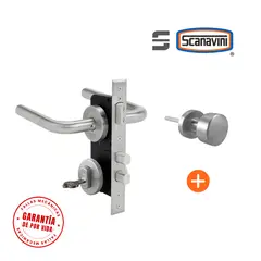 SCANAVINI - Cerradura de embutir principal 960L Ace Inox manilla IZQUIERDA