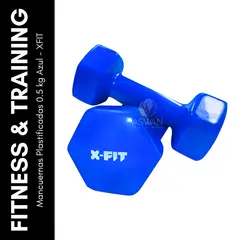 GENERICO - Mancuernas Plastificadas 05 kg Azul - XFIT
