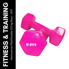 GENERICO - Mancuernas Plastificadas 05 kg Rosa - XFIT