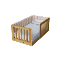 MUEBLES MACRUMO - Cama tapizada Kelar Beige 1.5plz