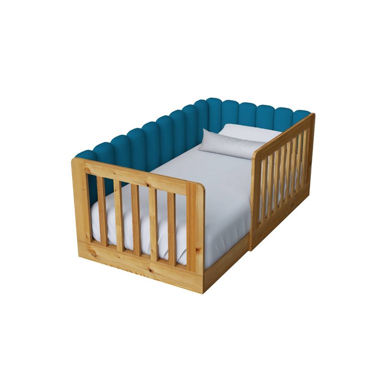 Cama tapizada Kelar Azul 2plz