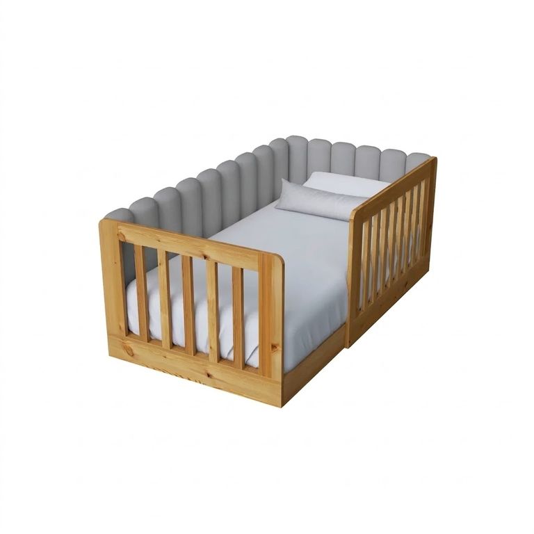 Cama tapizada Kelar Gris Claro 2plz