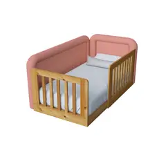 MUEBLES MACRUMO - Cama tapizada Tavos Rosado 15plz