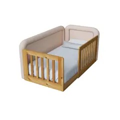 MUEBLES MACRUMO - Cama tapizada Tavos Beige 2plz