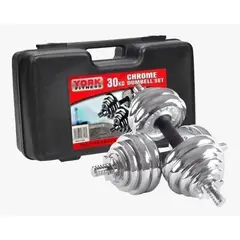 OEM - Juego de Mancuernas 30KG Metal Ajustables Pesas Cromadas Maletín