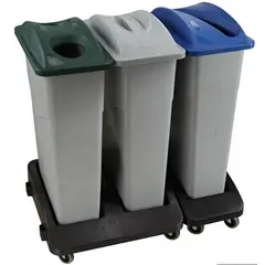 GENERICO - Tacho de Basura Slim Plástico 76 lt con Tapa y Base con Ruedas