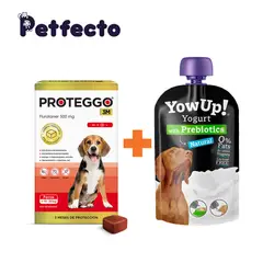 PROTEGGO - ANTIPULGAS PARA PERROS - 3 MESES (>10 – 20 kg.) +1 YOGURT PREBIOTICO