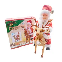 GENERICO - Adorno Temático Navideño Santa Claus y su Reno