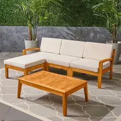 MOVENDA - Sofá seccional de terraza Cisne 3 personas con mesa Movenda