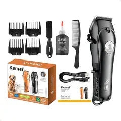 KEMEI - Cortadora Pelo Mascotas Kemei Km-1596 Recargable 6800rpm