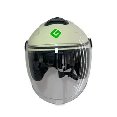 GREENLINE - CASCO PARA MOTO DOBLE VISOR, tipo Abierto, 502 BLANCO
