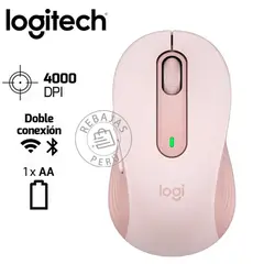 LOGITECH - Mouse Logitech Signature M650 Inalámbrico Rosa Silencioso y Ergonómico