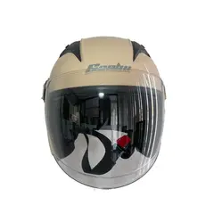 GREENLINE - CASCO PARA MOTO DOBLE VISOR, tipo Abierto, Greenline 606 CREMA