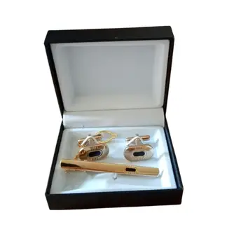 GENERICO - Set Gemelos con Pisa Corbata - Dorado