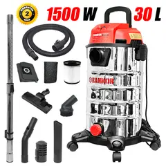 RANKOR - Aspiradora Sopladora Polvo y Agua Industrial RVC150001 1500W 30 Litros