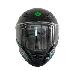 GREENLINE - CASCO DOT PARA MOTO MODELO 800 NEGRO MECANICO TALLA XL