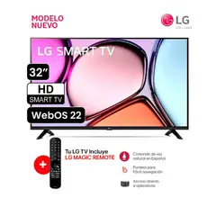 LG - Televisor Smart TV 32 HD 32LR600BPSC con webOS y AI ThinQ + Magic