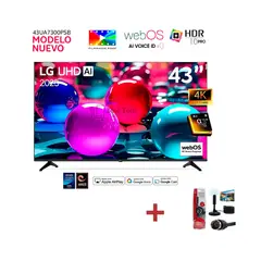 LG - Televisor 43 Pulg Ultra HD 4K AI ThinQ 43UA7300PSB Modelo 2025 + Antena Digital