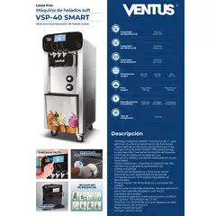 VENTUS - Máquina de Helado Soft VSP-40 SMART -