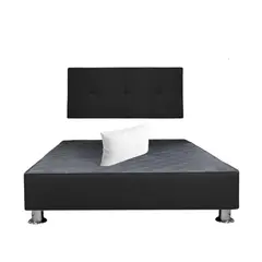 MUEBLES MACRUMO - Cama tapizada Brisa - 1.5 Plz - Color Negro