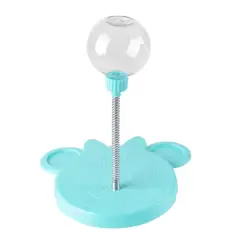 TRENDY TECH E I R L - Bola Dispensadora de Comida Interactiva con Resorte Celeste