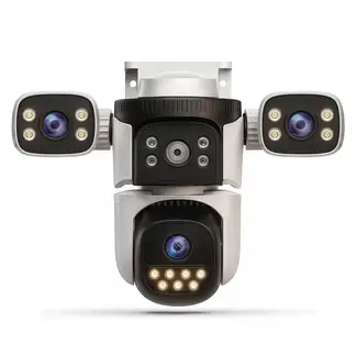 TRENDY TECH E I R L - Cámara de Seguridad IP con 3 Lentes ajustables  UHD Visión Nocturna Wi-Fi