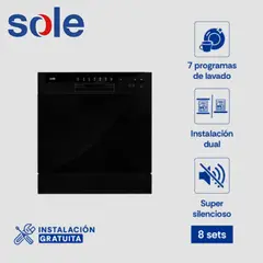 SOLE - Lavavajillas 8 Sets Black